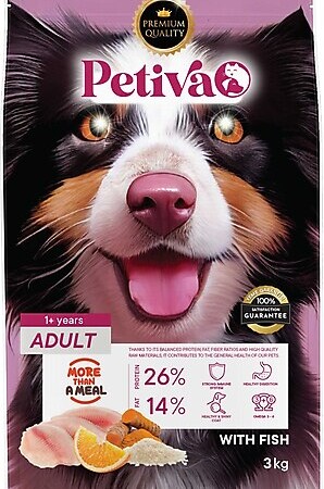 Petiva Premium 7 kg balıklı kuru köpek maması paketi