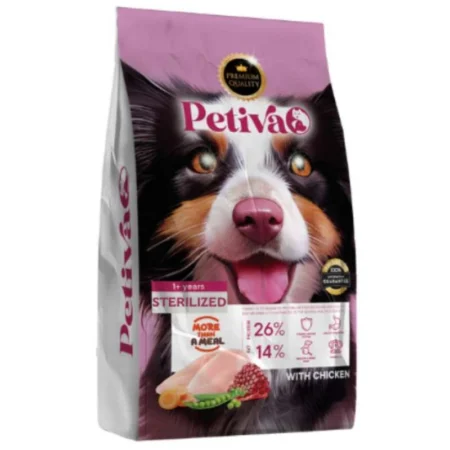 Petiva Premium kısırlaştırılmış tavuklu kuru köpek maması 12 kg paket görüntüsü