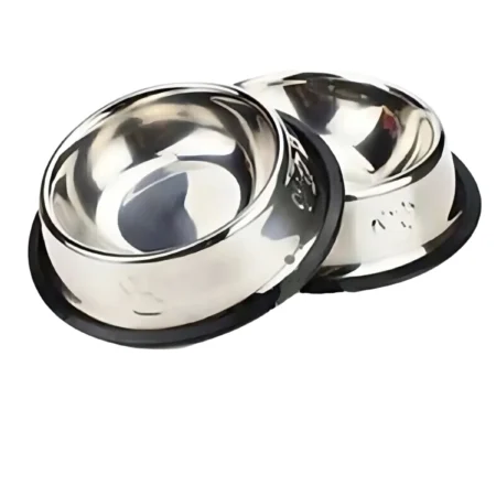 mywarehouse 2 Adet Paslanmaz Çelik Mama Ve Su Kabı, Alt Taban 16 Cm (250 ML-8 OZ)