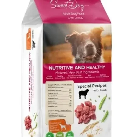 Sweet Dog kuzu etli kuru köpek maması 15 kg paket ambalaj görseli