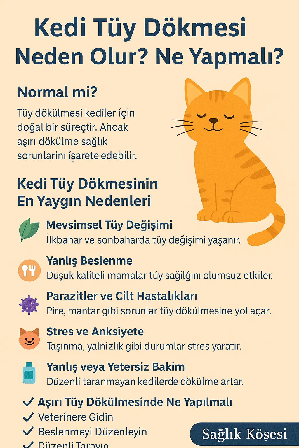 Kedi Tüy Dökmesi Neden Olur?
