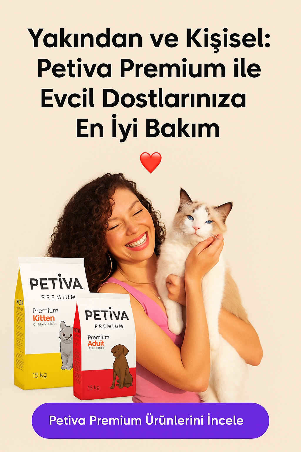 Petiva Premium kedi ve köpek mamaları ile sağlıklı bakım