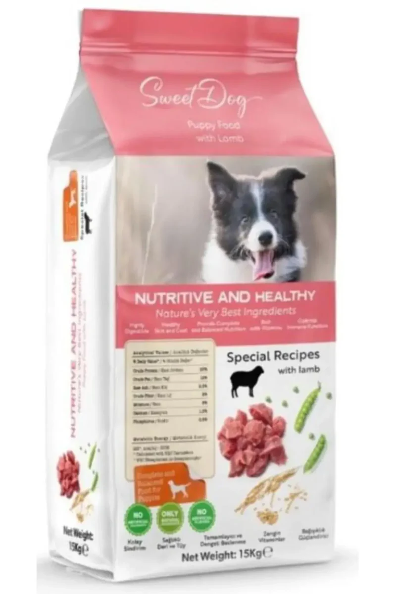 Sweet Dog yavru kuru köpek maması 15 kg paket ambalaj görseli